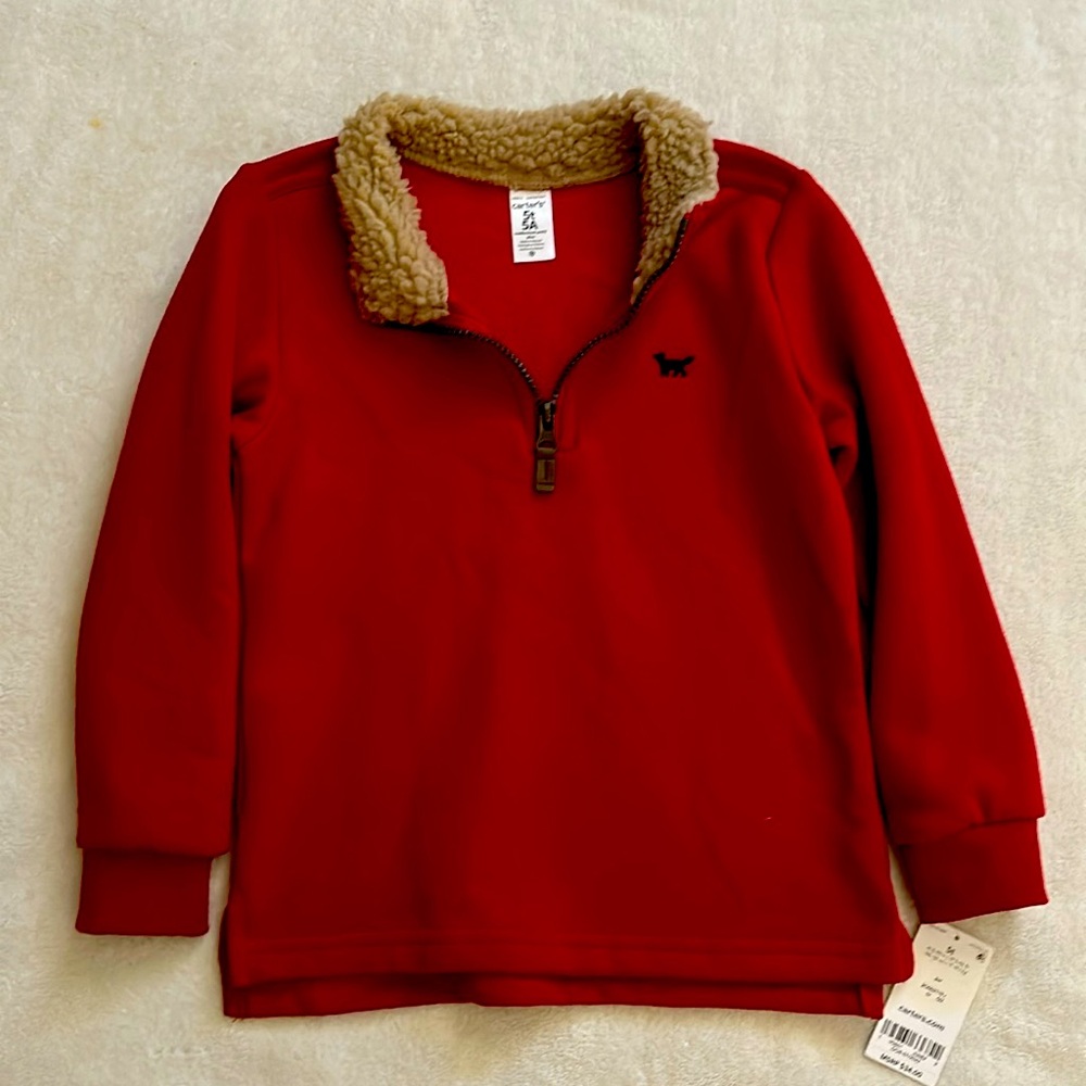 Brand New Carter's Long Sleeve Sweater Red. Boys 55
